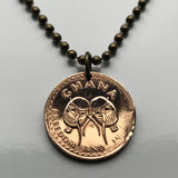 1967 Ghana 1/2 Pesewa coin pendant necklace jewelry Akan Adowa Bush drums Accra Black Star of Africa Kumasi Gold Coast Tamale Takoradi Atsiaman Asante Ashanti Dagomba Volta Mole-Dagbon Cape Coast Osu Wa Ewe Ga West African n000086