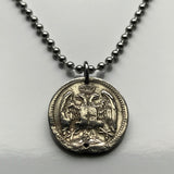 antique! 1884 Serbia 10 Para coin pendant Serbian double headed eagle Belgrade Srbija Kosovo Yugoslavia Novi Sad Vojvodina Kragujevac Subotica Niš city Zrenjanin Nišava Nemanjić dynasty Serbs n001418