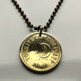 1949 Turkey Türkiye 25 Kurus coin pendant crescent moon star Istanbul Levent Mardin Antalya Canakkale Troy Trabzon Anatolia Göreme Kaş n001181