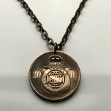1869 Brazil 20 Reis coin pendant brasão de armas São Paulo Recife Pernambuco Bahia Minas Gerais Pelourinho Belem Santa Catarina n000938