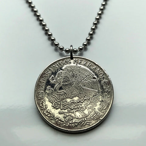 1970 Mexico 1 Peso coin pendant necklace jewelry Mexican eagle Cancún Tijuana Veracruz Toluca Chiapas Pachuca Morelia Durango Guadalajara k000046