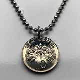 1986 Singapore Singapura 10 Ct coin pendant Star Jasmine flower blossom Bedok Lion City Yishun Choa Chu Kang Punggol Ang Mo Kio Bukit Batok Confederate Malay Queenstown Bukit Merah Woodlands Jurong Tampines Sengkang Hougang Pasir Ris Bukit Panjang n000186