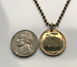 1983 Myanmar Burma 10 Pyas coin pendant necklace Burmese jewelry rice plant blossom Bamar Yangon Naypyidaw Mandalay Bago Hpa-An Taunggyi Monywa Myitkyina Mawlamyine Magway Kayin Sagaing Kachin n000840