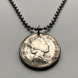 1992 United Kingdom England 10 Pence coin pendant necklace jewelry English lion London Manchester Birmingham Sheffield Liverpool Leeds Newcastle Reading Portsmouth Norwich Essex Kent Great Britain n001673