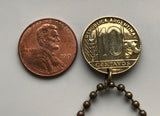 1950 Argentina 10 Centavos coin pendant liberty Buenos Aires Tucumán Salta San Juan Entre Ríos Río de la Plata Puerto Madero n001797