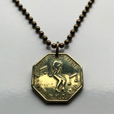 New York City strip tease Peep Show coin token pendant necklace jewelry Show World Center Times Square 42nd street dancing lady bachelor party NYC n001735
