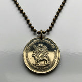 2012 India 5 Rupees coin pendant Ashoka Lion Vaishno Devi Mandir Hindu temple Trikuta Vaishnavi Sarnath Mumbai Bangalore Hyderabad n002597