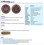 1982 Germany Deutschland 2 Pfennig coin pendant German oak seedling garden planting blossom tree plant Berlin Munich Stuttgart Hamburg Cologne Bonn Dortmund Bavaria n000431