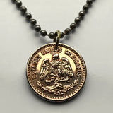 1946 Mexico 1 Centavo coin pendant necklace jewelry Mexican eagle Iztapalapa Ecatepec Guadalajara Puebla Juárez Tijuana León Monterrey Acapulco Yucatán Cancún Cuernavaca Oaxaca Jalisco Zapopan Toluca Chihuahua n000495