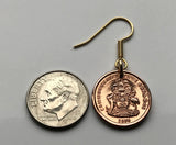 2009 Bahamas 1 Cent coin earrings fashion jewelry Bahamian starfish sea star Nassau Andros Exuma Junkanoo Rose Island Lighthouse Beach Rum Cay sand sea Paradise Island caribbean Junkanoo music Cabbage Beach vacation holiday e000062