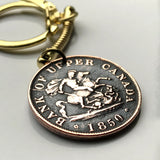 1857 Bank of Upper Canada token Ontario 1/2 Penny coin keychain Saint George dragon slayer Ottawa Toronto Mississauga Brampton Ajax n000599