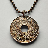 1908 - 1937 Tailandia Siam 1 Satang moneda colgante Tailandia Siam serpiente Bangkok Theravada monje budista budismo serpiente diseño adornado wai saludo n000306