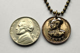 1944 Ethiopia 5 Santeem coin pendant Lion of Judah Haile Selassie Rasta Jewish tribe Ras Gondar Mek'ele Oromia Zion Jamaica Axum Dan horn of Africa Abyssinian lion Amharas Solomonic Addis Ababa Adama Rastafari Israelite Emblem of Jerusalem n000900