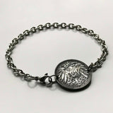 1921 Germany Deutschland 10 Pfennig coin bracelet German black eagle Berlin Hamburg Munich Cologne Frankfurt Stuttgart Düsseldorf Leipzig Dortmund Essen Bremen Dresden Hanover Nuremberg b000038