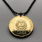 2022 Dominican Republic República Dominicana 1 Peso coin pendant necklace escudo Dominicano Santo Domingo Santiago Quisqueya La Vega San Cristóbal Punta Cana Puerto Plata Zona Colonial Duarte Cap Cana Isla Saona Baní La Romana Boca Chica n003335