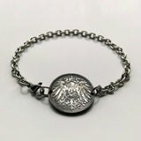 1921 Germany Deutschland 10 Pfennig coin bracelet German black eagle Berlin Hamburg Munich Cologne Frankfurt Stuttgart Düsseldorf Leipzig Dortmund Essen Bremen Dresden Hanover Nuremberg b000038