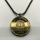 2022 Dominican Republic República Dominicana 1 Peso coin pendant necklace escudo Dominicano Santo Domingo Santiago Quisqueya La Vega San Cristóbal Punta Cana Puerto Plata Zona Colonial Duarte Cap Cana Isla Saona Baní La Romana Boca Chica n003335