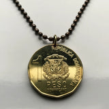 2022 Dominican Republic República Dominicana 1 Peso coin pendant necklace escudo Dominicano Santo Domingo Santiago Quisqueya La Vega San Cristóbal Punta Cana Puerto Plata Zona Colonial Duarte Cap Cana Isla Saona Baní La Romana Boca Chica n003335