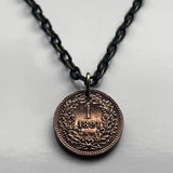 1885 Hungary Magyars 1 Krajczár coin pendant Saint Stephen Holy Crown Szent Korona Budapest Debrecen Pécs Győr Nyíregyháza Szolnok n003503