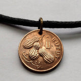 1973 Gambia 1 Butut coin pendant Gambian peanuts Banjul Malinke Bathurst West Africa Maafe groundnut stew Mandé Jola Senegal n000735