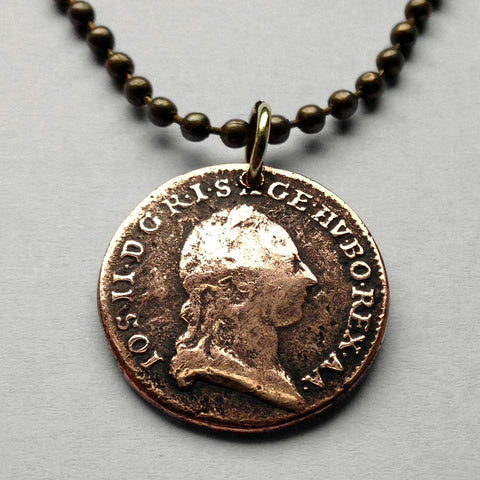 antique! 1781 Austria Habsburg 1/2 Kreutzer coin jewelry Joseph II Holy Roman Emperor Vienna Salzburg Wien Graz Innsbruck Villach Sankt Pölten Wels Sölden Ischgl Gmunden Vorarlberg Hungarian n001641