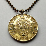 1999 Costa Rica 50 Colones coin pendant escudo Costarricense San Jose Puerto Limón Alajuela Liberia Puntarenas San Vicente Barranca ticos América Central Heredia Cinco Esquinas Desamparados Tamarindo Arenal Cartago Puntarenas Cocos Poás Nicoya n001218