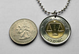 Ethiopia 1 Birr coin pendant necklace jewelry African lion of Judah Israelite tribe Rasta Solomonic dynasty Jewish Kebra Nagast Tigrinya Afar Ethiopian n001620