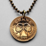 1967 Ghana 1/2 Pesewa coin pendant necklace jewelry Akan Adowa Bush drums Accra Black Star of Africa Kumasi Gold Coast Tamale Takoradi Atsiaman Asante Ashanti Dagomba Volta Mole-Dagbon Cape Coast Osu Wa Ewe Ga West African n000086