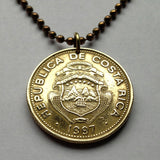 1999 Costa Rica 50 Colones coin pendant escudo Costarricense San Jose Puerto Limón Alajuela Liberia Puntarenas San Vicente Barranca ticos América Central Heredia Cinco Esquinas Desamparados Tamarindo Arenal Cartago Puntarenas Cocos Poás Nicoya n001218