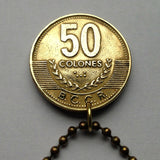 1999 Costa Rica 50 Colones coin pendant escudo Costarricense San Jose Puerto Limón Alajuela Liberia Puntarenas San Vicente Barranca ticos América Central Heredia Cinco Esquinas Desamparados Tamarindo Arenal Cartago Puntarenas Cocos Poás Nicoya n001218