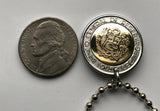 2009 Peru 2 Soles coin pendant Peruvian Nazca Nasca Lines hummingbird bird Ica Valley ancient mysterious desert line geoglyphs drawings UFO Nasca Heritage Site Paracas motifs Atacama desert Cahuachi Central Andes archaeological site n001085