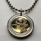 2009 Peru 2 Soles coin pendant Peruvian Nazca Nasca Lines hummingbird bird Ica Valley ancient mysterious desert line geoglyphs drawings UFO Nasca Heritage Site Paracas motifs Atacama desert Cahuachi Central Andes archaeological site n001085