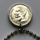 1965 Venezuela 50 Céntimos coin pendant necklace jewelry Simón Bolívar white horse Palomo Caracas Maracaibo Valencia pendant Barquisimeto Ciudad Guayana Maturín Barcelona Maracay Cumaná Barinas Miranda San Cristóbal n000480
