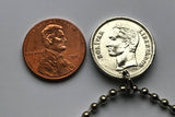 1965 Venezuela 50 Céntimos coin pendant necklace jewelry Simón Bolívar white horse Palomo Caracas Maracaibo Valencia pendant Barquisimeto Ciudad Guayana Maturín Barcelona Maracay Cumaná Barinas Miranda San Cristóbal n000480