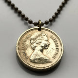 1983 United Kingdom Great Britain 1 Pound coin pendant British arms golden lion unicorn London Scotland Ireland England Wales Scottish n001683