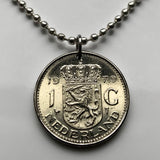 1969 Netherlands Nederland 1 Gulden coin pendant necklace jewelry Dutch lion queen Juliana Amsterdam Utrecht Gouda Holland Rotterdam The Hague Haarlem Leiden Eindhoven Ajax Juliana Groningen Gouda crown Zeeland n000453