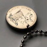 1990 Dominican Republic 25 Centavos coin pendant necklace jewelry escudo Dominicano Santo Domingo Santiago Cibao La Vega Ciudad Colonial San Pedro de Macorís La Romana Higüey Moca escudo bandera colgante n000668
