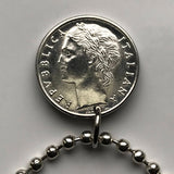 1990 Italy 100 Lire coin pendant Italia Minerva Rome Milan Venice Siena Capri Sardinia Parma San Gimignano Matera Napoli n000597