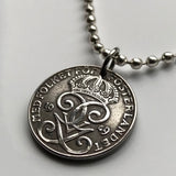 Schweden Sverige 2 Ore Münze Anhänger Halskette Schmuck Schwedisch 3 Kronen Initiale G Tre Kroner Stockholm Göteborg Malmö Svealand Norrland Uppsala Nordisch Skandinavisch Wikinger Nordisch Baltisch n000126