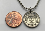 1895 Austria Osterreich 10 Heller coin pendant necklace jewelry Austrian eagle Habsburg Vienna Linz Österreicher Schönbrunn Palace Sankt Pölten Styria Mozart n000305