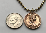 1988 Australia 1 Cent coin pendant necklace jewelry Feather-tailed Glider flying pygmy mouse Gliding Possum phalanger Sydney Queensland Victoria Canberra Brisbane Perth Gold Coast New South Wales Southern Cross n000077