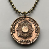 1936 Peru 2 Centavos coin pendant Peruvian sun Lima Ica Puno Cajamarca Pucallpa Piura Ayacucho Chincha Huánuco Tarapoto Callao Nazca n000781