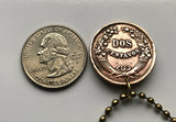 1936 Peru 2 Centavos coin pendant Peruvian sun Lima Ica Puno Cajamarca Pucallpa Piura Ayacucho Chincha Huánuco Tarapoto Callao Nazca n000781