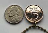 1980 Netherlands 5 Cent coin pendant Dutch Queen Juliana Utrecht Nederlanden Holland Tilburg Groningen Leiden Royal Highness n000226