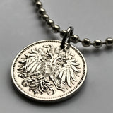 1895 Austria Osterreich 10 Heller coin pendant necklace jewelry Austrian eagle Habsburg Vienna Linz Österreicher Schönbrunn Palace Sankt Pölten Styria Mozart n000305
