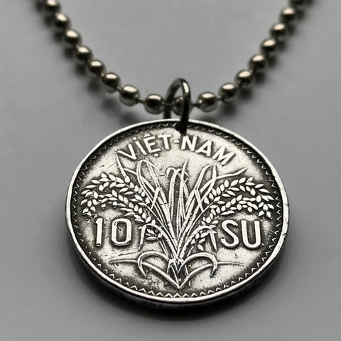 1953 Vietnam 10 Su coin pendant rice plant Hanoi Hoi An agriculture Da Nang, Hue, Nha Trang, Sapa, Phu Quoc, Phan Thiet Hạ Long Bay n001214