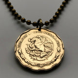 Mexico 50 Centavos coin pendant necklace fashion jewelry Mexican eagle Ecatepec Guadalajara Puebla Juárez Tijuana León Monterrey Acapulco Yucatán Cancún Cuernavaca Oaxaca Jalisco Zapopan Toluca Chihuahua Morelia n002706