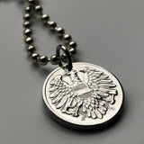 1962 Austria Osterreich 2 Groschen coin pendant Austrian eagle Habsburg shield Vienna Salzburg Graz Linz Innsbruck Styria Klagenfurt Tyrol Villach Carinthia Wels  Sankt Pölten Kufstein Vorarlberg Hallstatt Alpine Wachau valley Krems Sölden Ischgl n000794