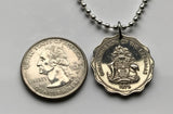 Bahamas 10 Cents coin pendant necklace Bahamian jewelry bonefish fishes sea ocean fishing trout Nassau Exuma & Cays Cat Island Rum Cay Cable Beach beach Paradise Island Gregory Town Blue Lagoon n000028