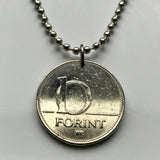 1994 Hungary Magyars 10 Forint coin pendant Hungarian Saint Stephen Holy Crown Szent Korona Budapest Debrecen Székelys Pécs Szeged Győr Miskolc Gellért Hill Jasz Csangos Szolnok Vas Érd Szeged n001552